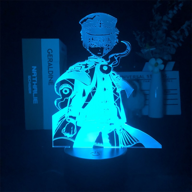 Yugi Amane 화장실 바운드 Hanako Kun Anime Manga 침실 장식을위한 3D 야간 조명 귀여운 생일 선물 LED 램프 Kid Love Present